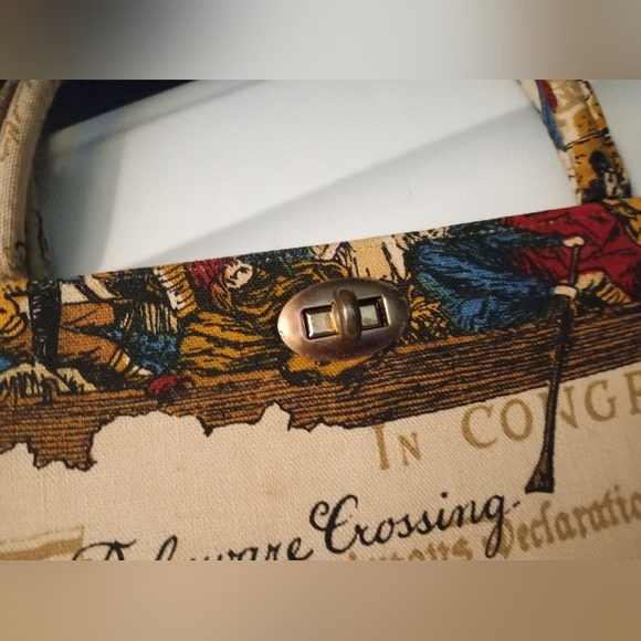 Handmade antique/vintage possibly silk Margaret Smith Patriotic bag - Picture 3 of 16